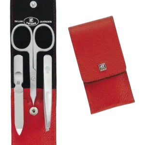 Zwilling Zwilling Beauty Manicureset Rood Etui Leder Drukknoopsluiting (3-Delig) Beperkte Voorraad